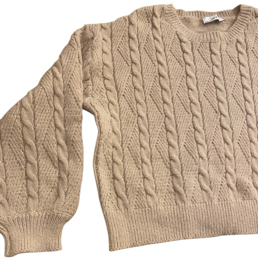 Sadie & Sage Women’s Tan Knit Cree Sweater Oversized size small